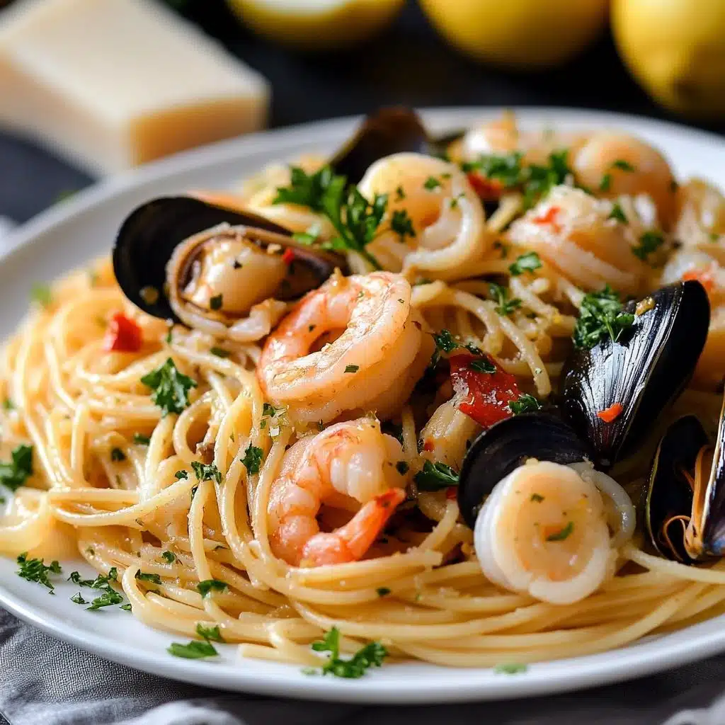 Friss spagetti tenger gyümölcseivel, citromos fokhagymás szósszal – egy igazi olasz ínycsiklandóság!