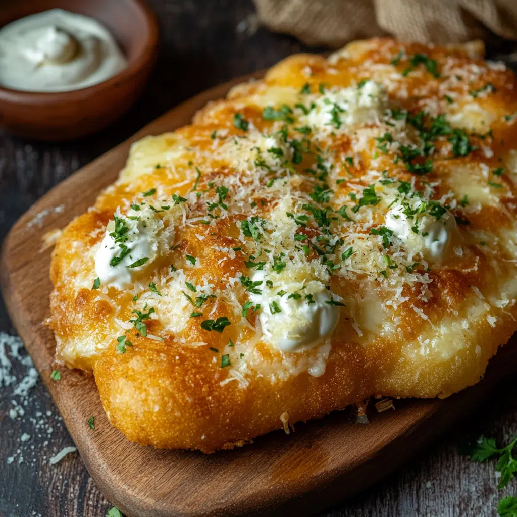 Airfryer Lángos fokhagymával és sajttal